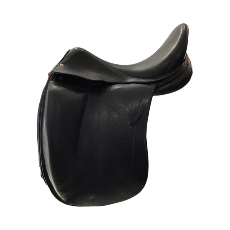 17.5″ L’Apogee DL Dressage Monoflap Wide Tree Used Saddle – C