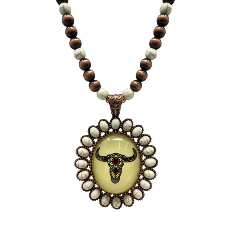 Steer Head Pendant Necklace