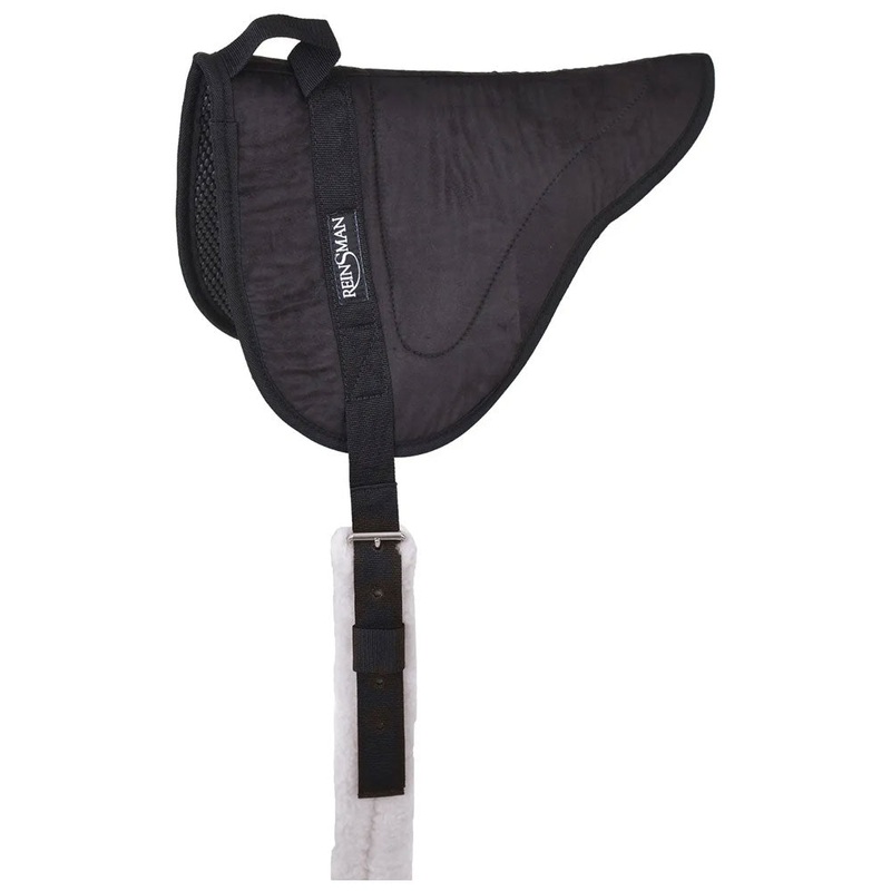 28470T Reinsman Bareback Pad Contour Shape with Tacky Too Bottom – Black Microsuede
