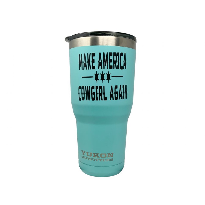30 oz Insulated Make America Cowgirl Again Stainless Steel double wall Teal Tumbler