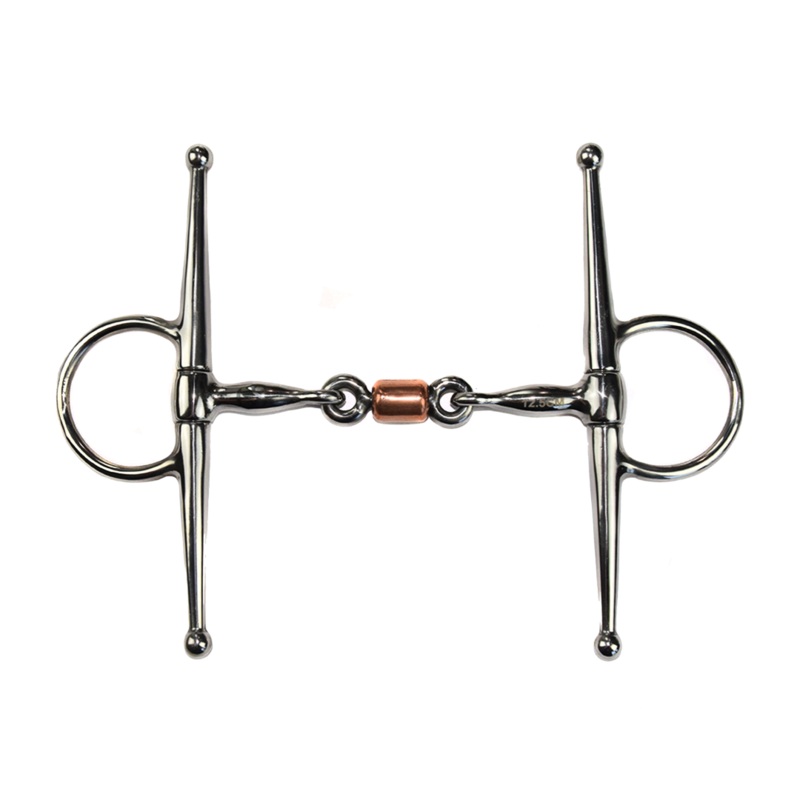 GS Equestrian Full Cheek Snaffle With Copper Peanut Bit