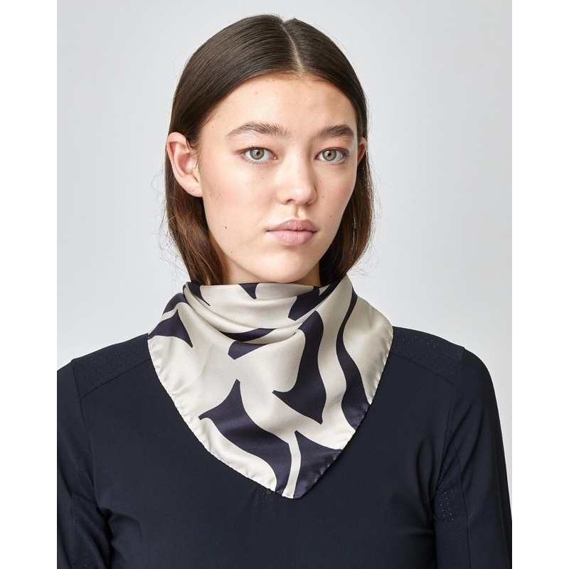 Yagya Monogram Silk Scarf Tan