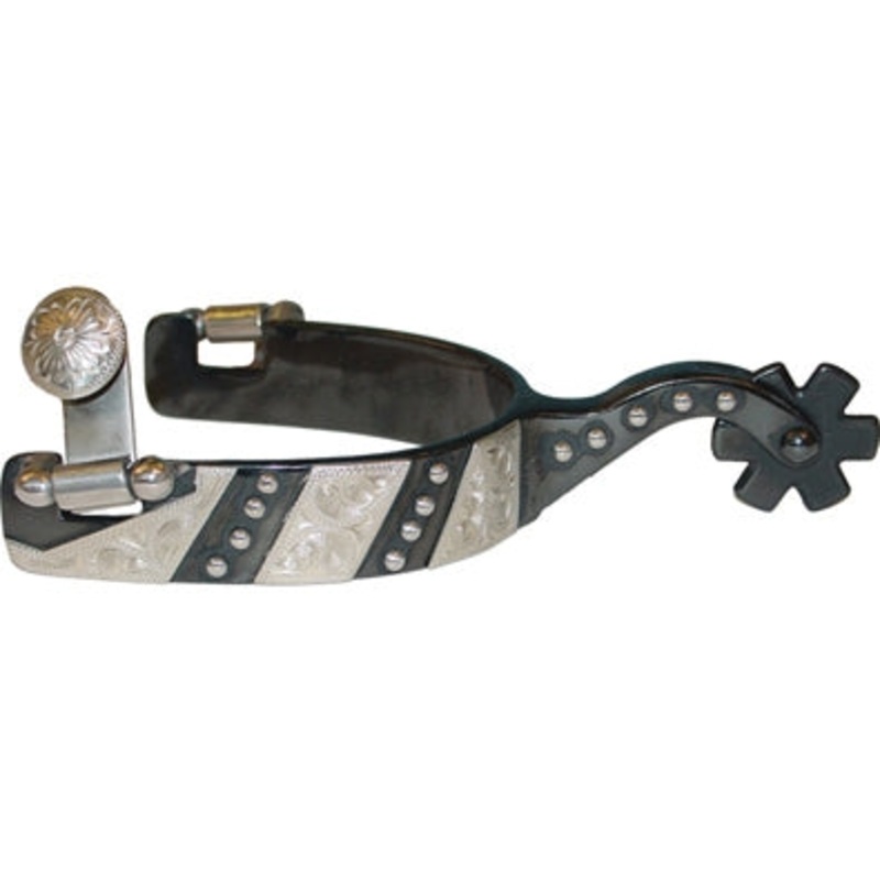 Metalab Mens Black Satin Trim & DotsSpurs