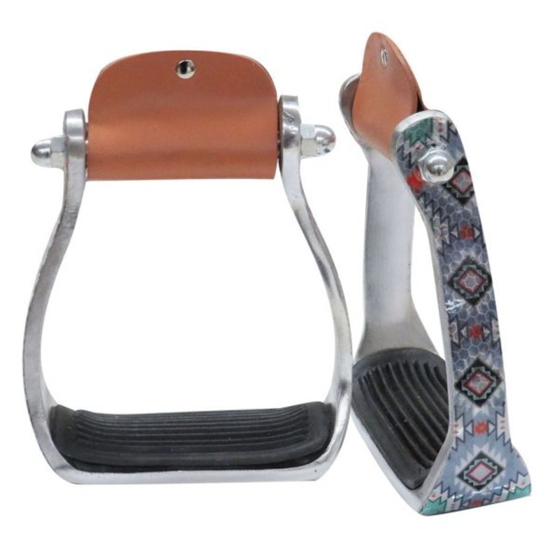 #20159: Showman  Shimmering Navajo print stirrup