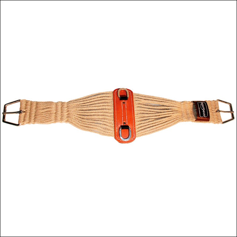 34″ Reinsman Horse 100% Mohair Roper Cinch Girth W/ Leather Center