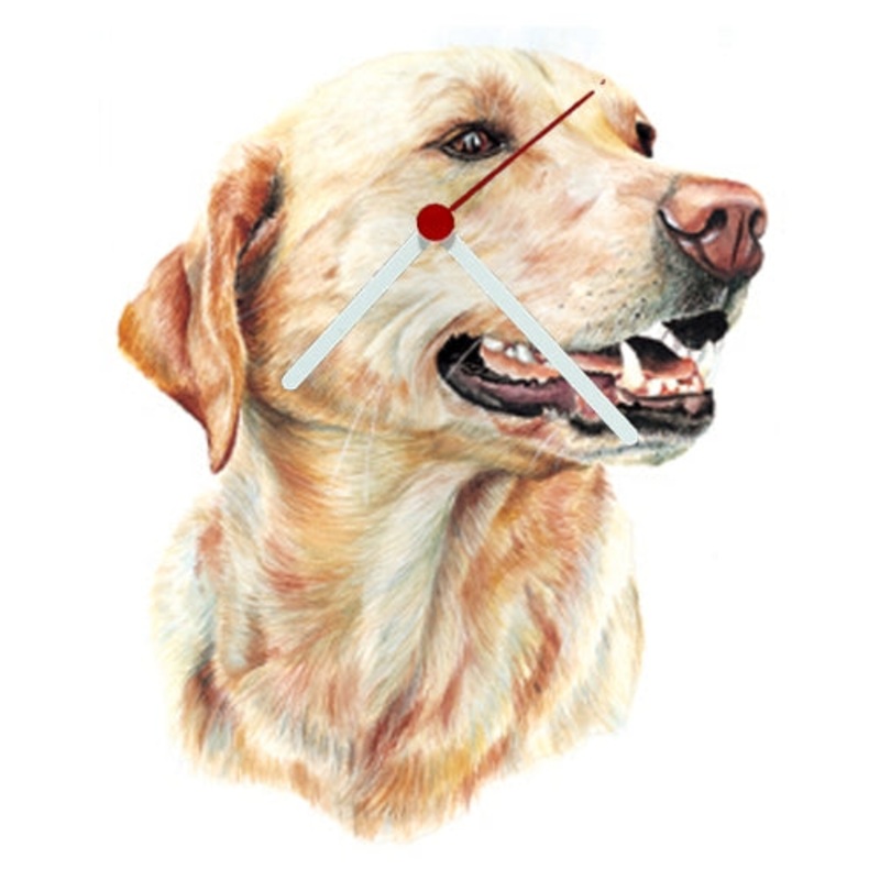 Yellow Lab Head Shaped Clock