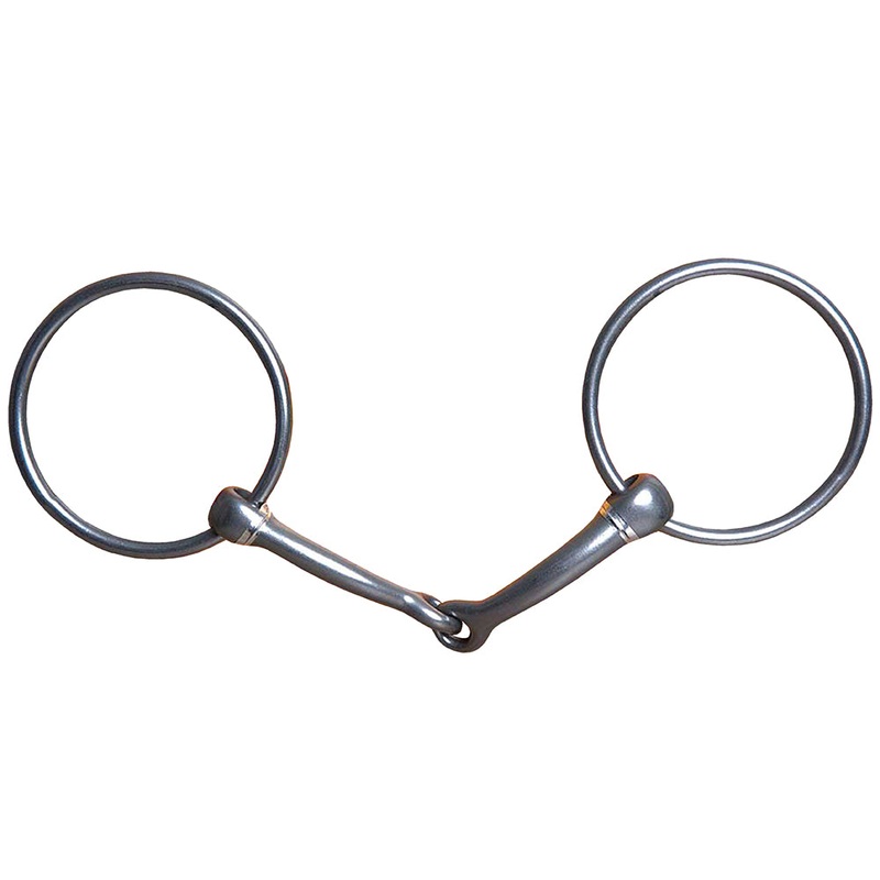 5″ Hilason Western Ring Snaffle Oil Horse Mouth Snaffle Bit W/ 3″ Ring