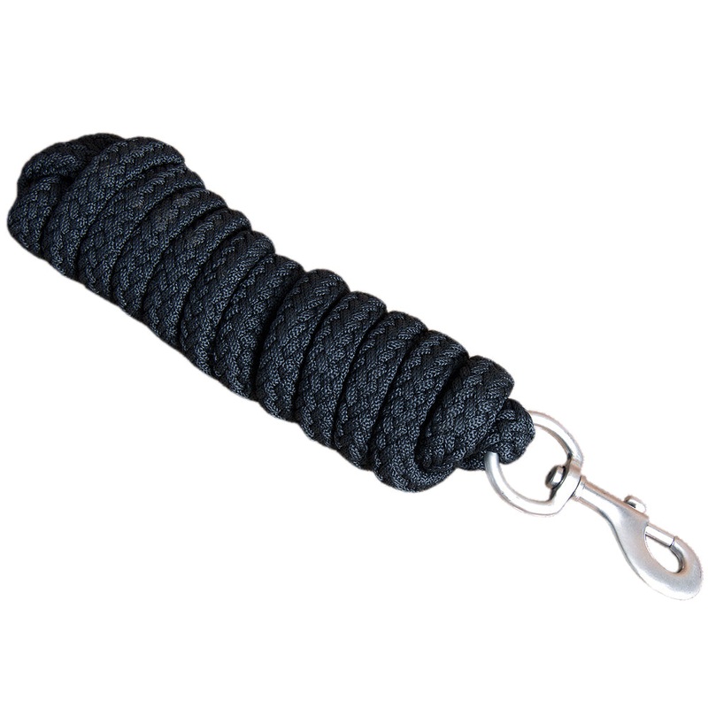 Hilason Horse Riding Poly Lead Rope W/ Trigger Snap Black 1/4″ X 9 Ft.