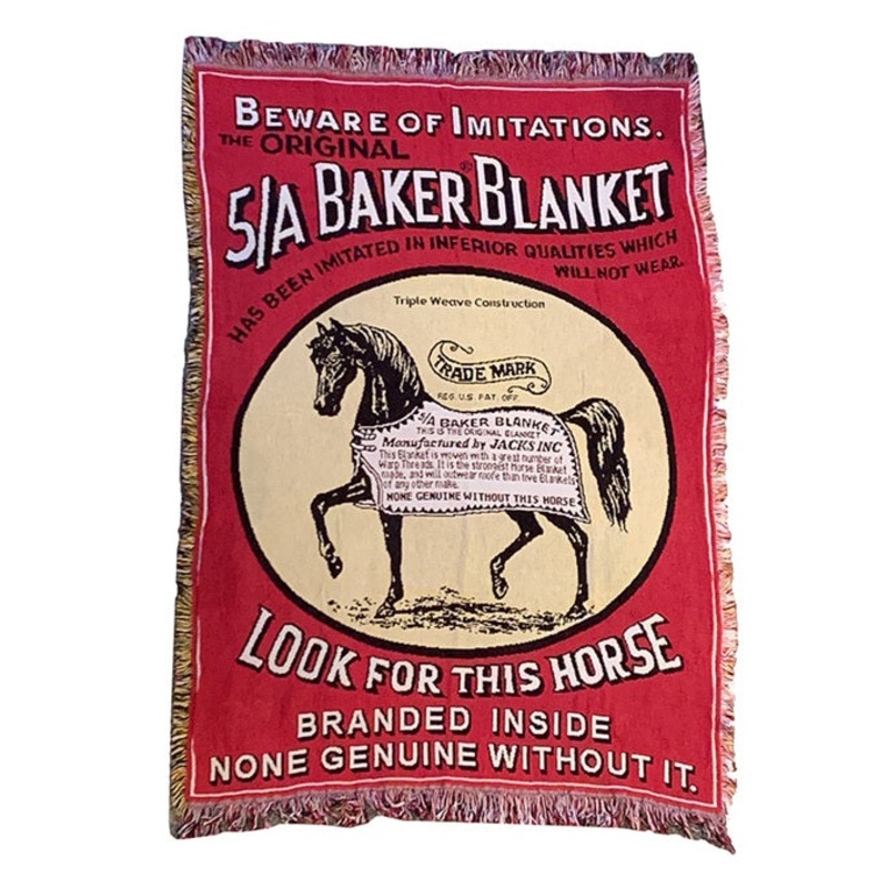 5/A Baker Logo Afghan 50″ x 70″-MADE IN AMERICA-FREE SHIPPING