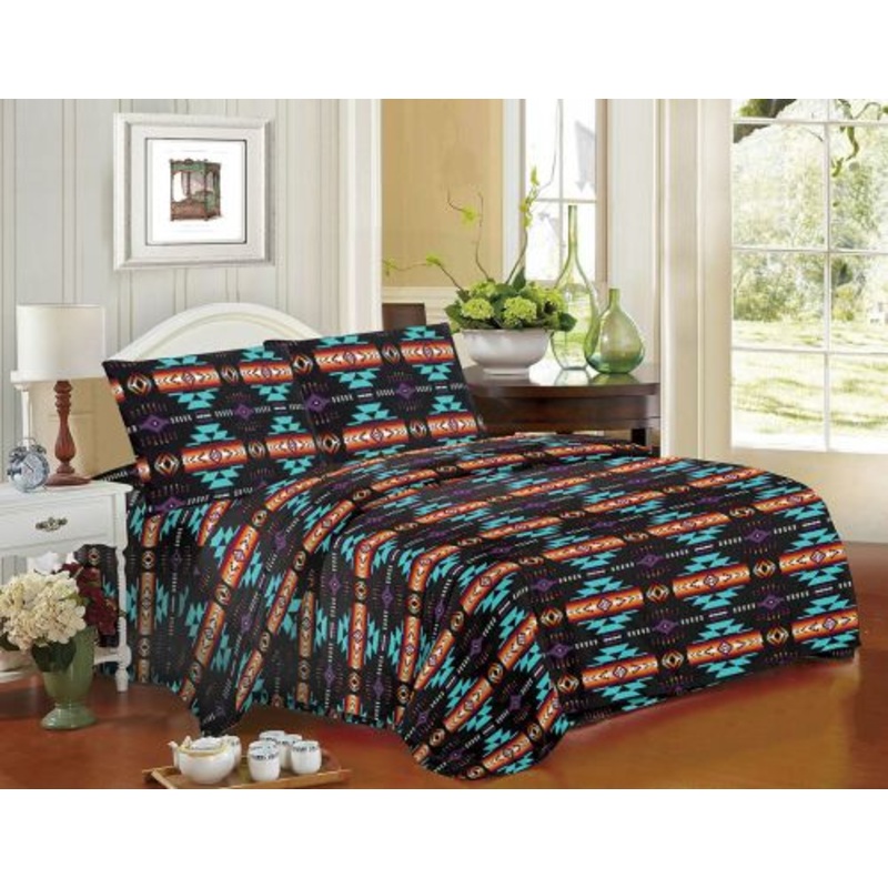 #16112Q: 4PC Queen Size Navajo Print Sheet Set