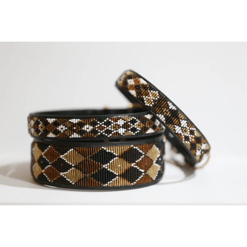 “Earth Argyle” Beaded Dog Lead