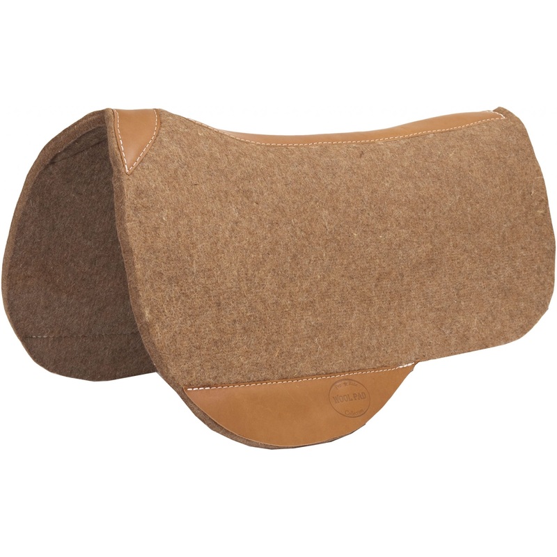 Mustang Tan Wool Trail Riding Pad with Top Grain Wear Leathers