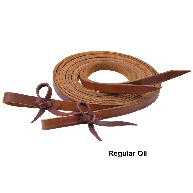4752-5804 Circle Y Leather Split Reins with Ties 5/8″x7.5′ – Regular Oil