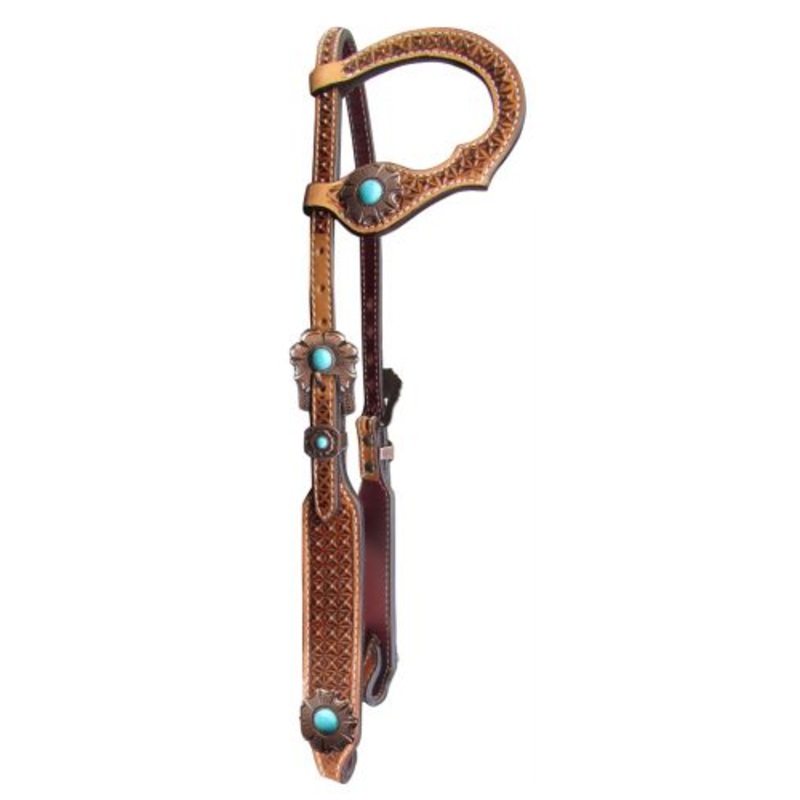 #14073: Showman Argentina cow leather single ear headstall