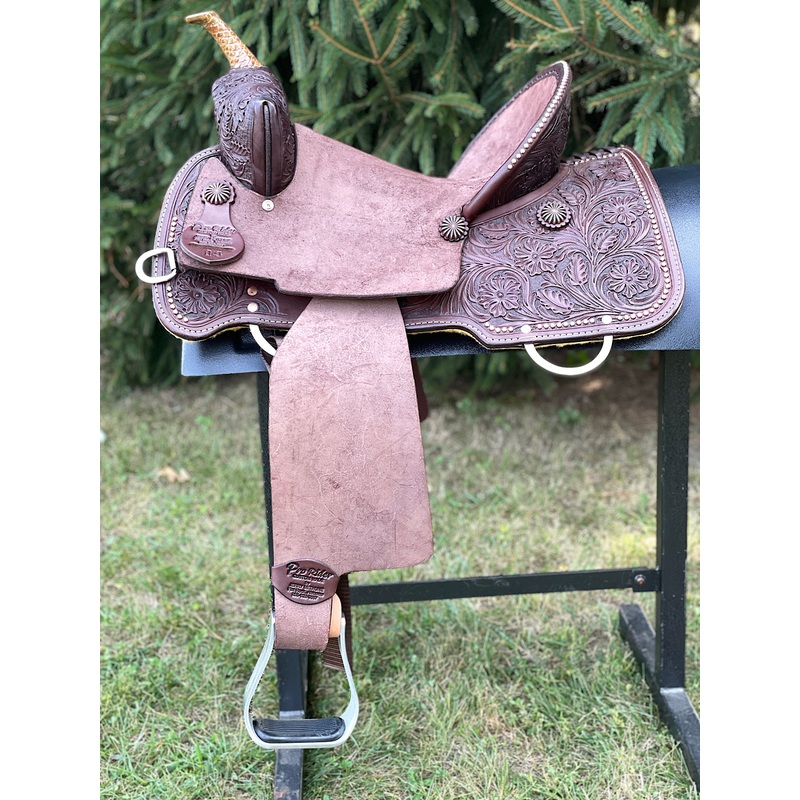 14 inch Pro Rider Saddle, hard seat, copper dots, 5208-7MGT