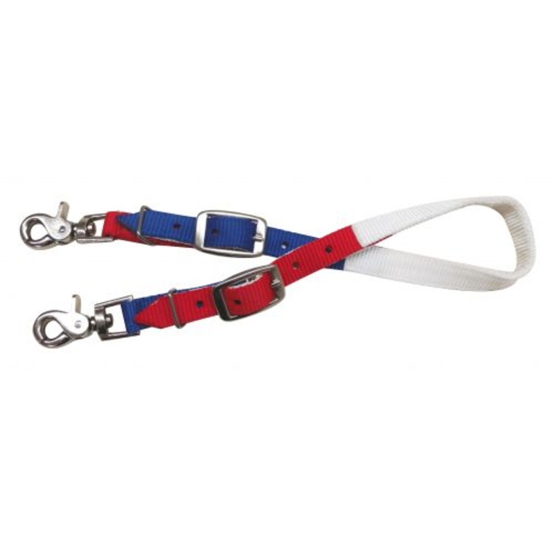 #176020: Showman  Red, white and blue nylon wither strap