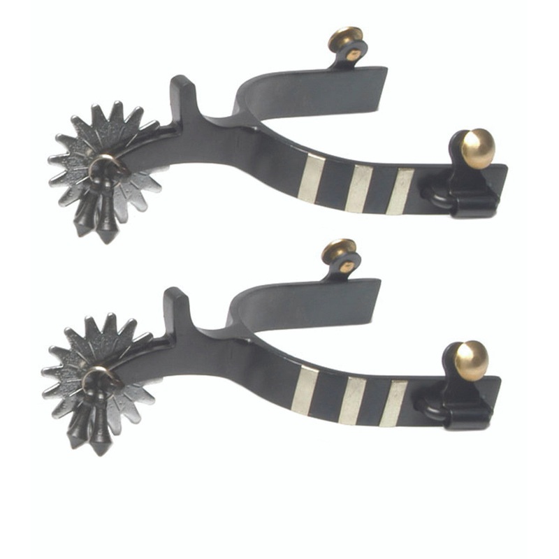 Black Steel Jingle Bob Spurs 3/4″ Bar Trim Band