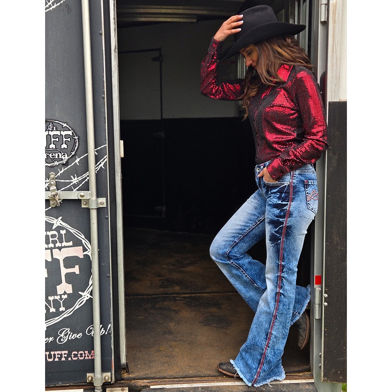 Women’s Western Jeans- BLAZN’ RED- FREE SHIPPING