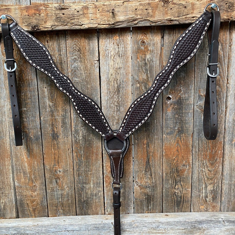 Dark Oil Basketweave Buckstitch Breastcollar