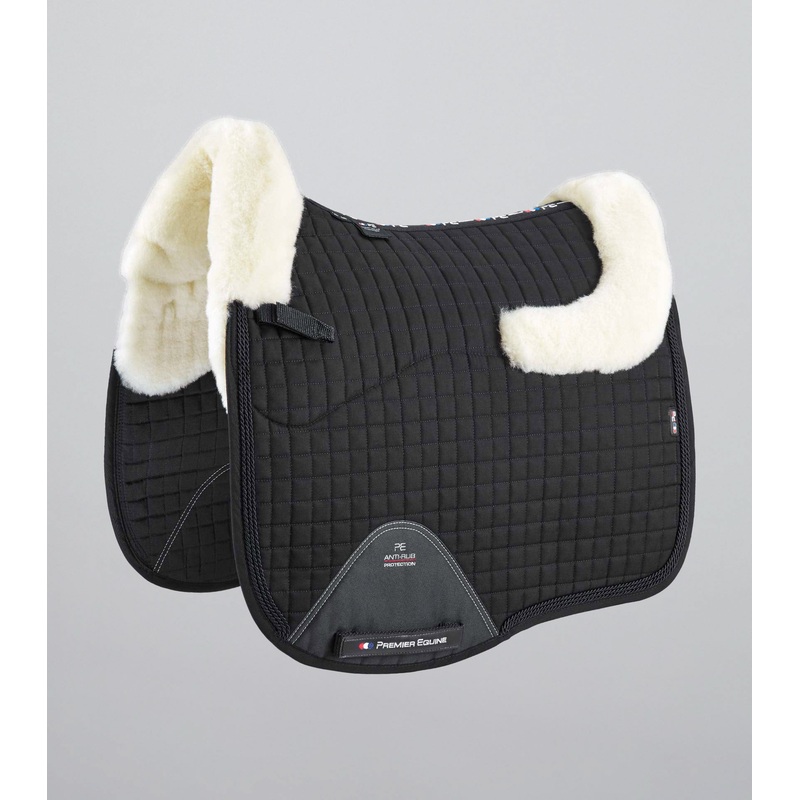 Pony Close Contact Merino Wool Half Lined European Dressage Square Black/Natural Wool
