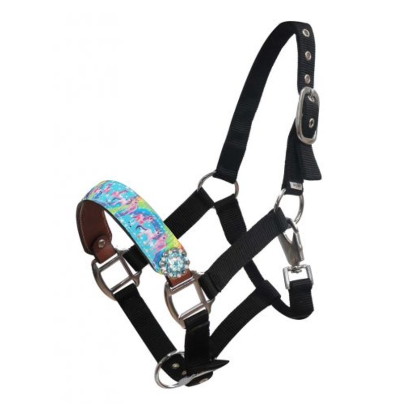 #16416: Showman PONY SIZE”Rainbow Pony” halter