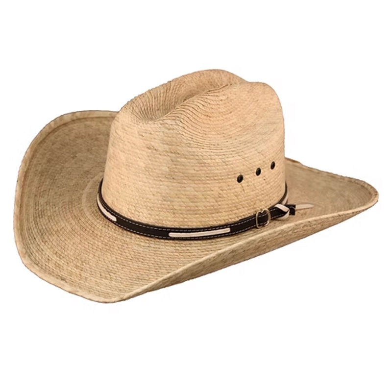 6 7/8 In Lone Star Western Hat Rustler Cattleman Verde Soft Palm Leaf