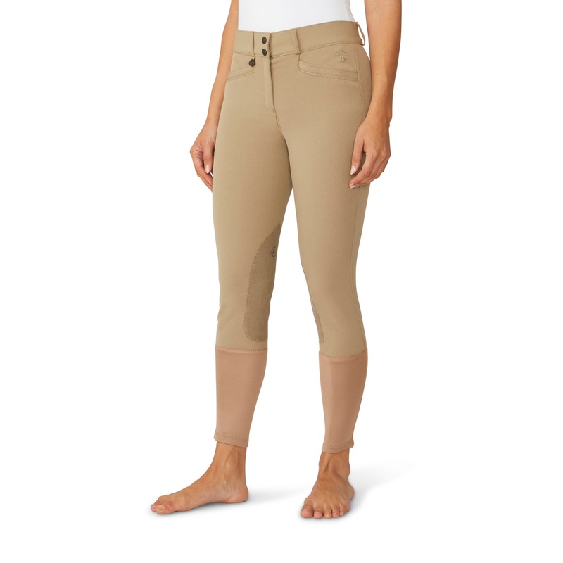 Women’s Celebrity EuroWeave DX Knee Patch Breech – Light Tan