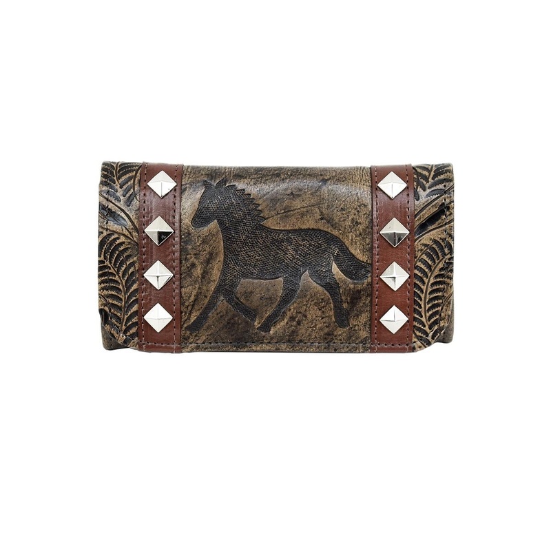 American West Ladies Hitchin Post Tri-Fold Wallet