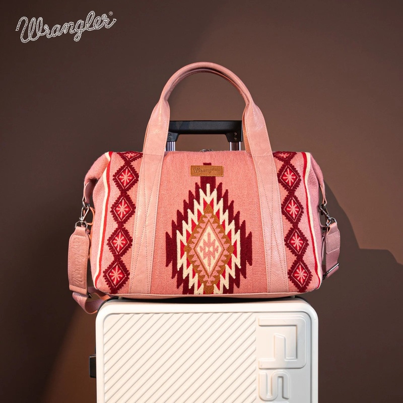 Wrangler Southwestern Knitted Duffle Bag ~ Pink