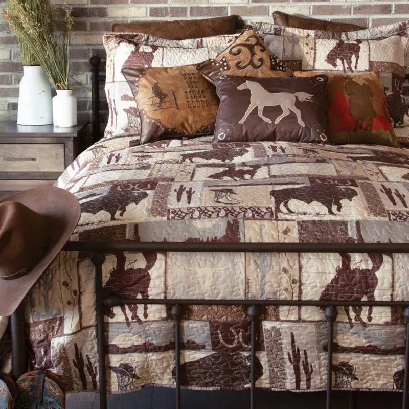 Wrangler Vintage Cowboy Southwestern Quilt Set ~ King