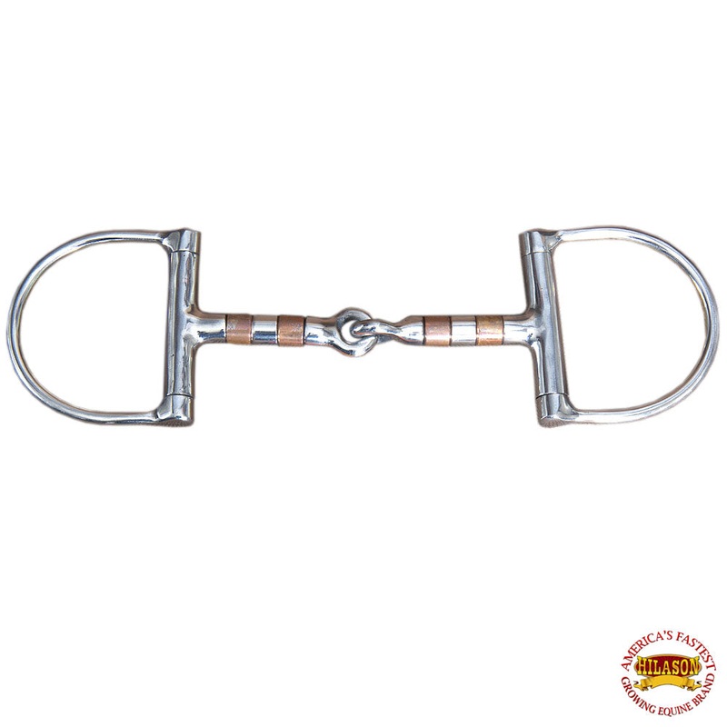 5″ Hilason Horse Stainless Steel Horse Mouth Dee Bit W/ Red Copper Ring
