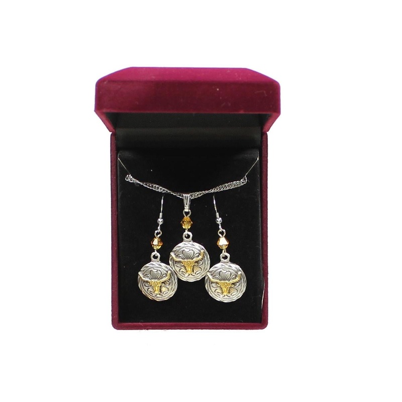 Lightning Ridge Round Longhorn Jewelry Set