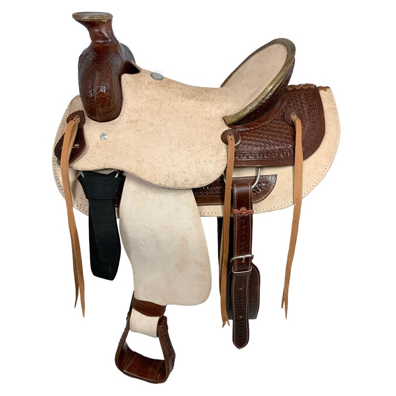 16 Inch Natural Roughout Roper Saddle – FREE SHIPPING