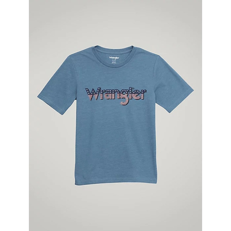 Boy’s Wrangler USA Tee ~ Heather Blue