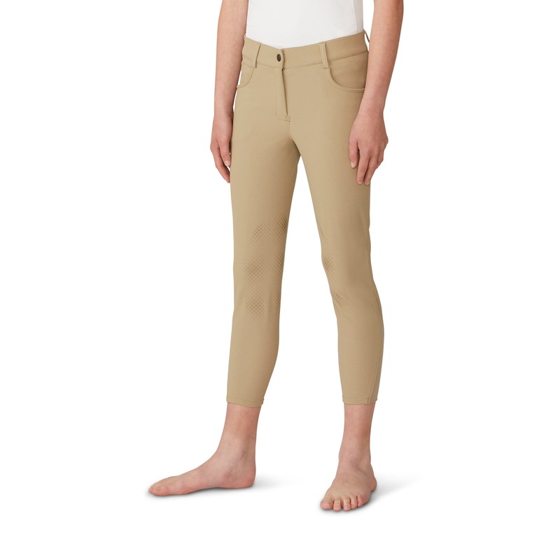 Girls’ Bellissima Silicone Knee Patch Breech – Neutral Beige