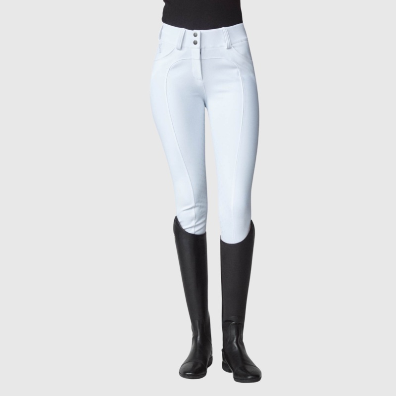 Yagya Ladies Compression Performance Full Grip Breeches, White