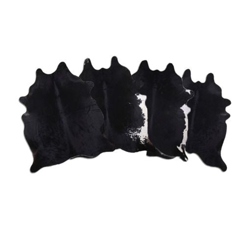 #5087: LG/XL Brazilian Solid Black cowhide rugs