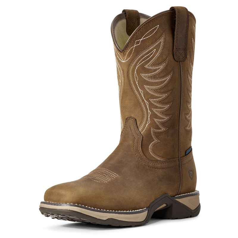 10029528 Ariat Women’s Distressed Brown H2O Waterproof Anthem Western Cowboy Boots